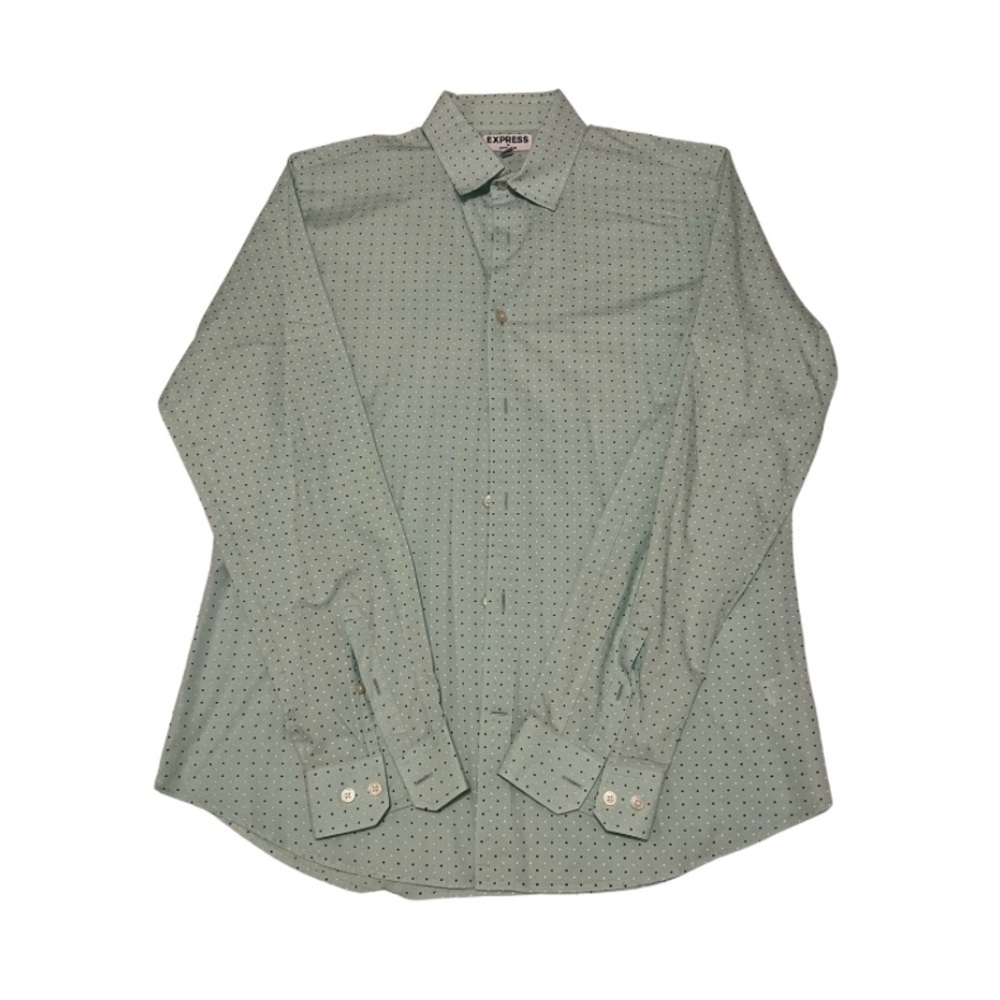 Express Men's Extra Slim Fit Mint Green Dress Shirt